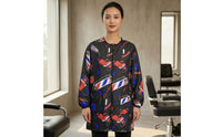 Salon Smock with Zipper Long-Sleeve Barber Smock Hairdresser Jacket with Pockets Long-Lasting Apparel Soft for Hairdressers