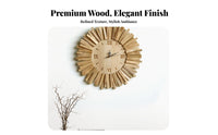 Silent Movement Wooden Wall Clock Non-Ticking Rustic Wooden Clock Battery Operated for Art Lovers, Interior Decorators, Bedroom, Cafe, Hotel