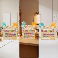Educational Math Board with Clock Interactive Number Board with Counters Preschool Teaching Clock Hands-on for Preschoolers, Homeschool