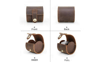 Single Watch Travel Case Portable Handmade Leather Watch Box Individual Accessory Dustproof Shockproof for Men, Business Outing