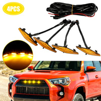 4 Pieces Grille Light Kit with Wiring Harness Front Grille Lights Bright Auxiliary Lights with Mounting for Truck Owners