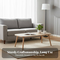 Small Footprint Nordic Design Coffee Table Stable Structure Modern Minimalist Center Table Easy Assembly Living Room Furniture Wear-Resistant Top for Apartment Dwellers, Homeowners, Office Workers, Home, Lounge Area, Study