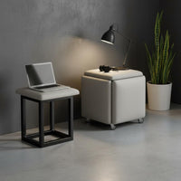 5 Pieces Modular Cube Stool Sturdy Frame 5 in 1 Modular Cube Stool Transformable Nesting Ottoman Waterproof Household Furniture