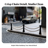 1/64 Chain-Link Barrier Barrier Fence | Low-Profile Diorama Accessory, Miniature Chain Barrier