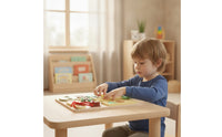 Natural Wood Child-Led Learning Busy Board Sensory Wooden Busy Board Interactive Toy Safe for Children, Home, Preschool