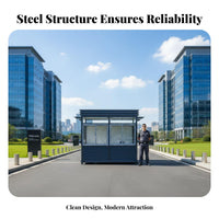 Outdoor Sentry Box Weather Resistant Outdoor Security Booth Prefabricated Guard House for Gatekeepers, Property Managers, Schools, Guard Posts