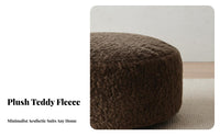 Round Pouf Pillow Wabi-Sabi Aesthetic Round Hassock Uniform Color Thick Padding for Interior Decorators, Bay Opening