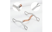 Curved Mouthpiece D-Loop Bit Stainless Steel Bit with Copper Center Responsive Tack Smooth for Equestrians
