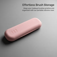 Silicone Cosmetic Brush Holder Tube for Travel, Portable Beauty Organizer Case, Cylindrical Storage Container for On The Go Use