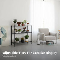 Adjustable Shelves Multi-Tier Rolling Plant Stand Floor-Standing Multi-Level Plant Stand Mobile with casters Flower Pot Holder Easy to Move for Balcony Gardeners, Homeowners, Patio, Sunroom, Living Room, Office