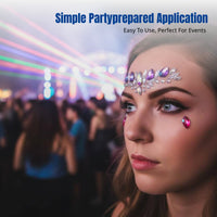 Crystal Sparkle Face Sticker, Acrylic Rhinestone, Multi-Design, Masquerade, EDM Party