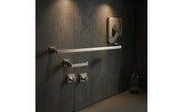 4 Pieces Wall-Mounted Bathroom Hardware Set Square Towel Bar Modern Coat Hook Rustproof for Homeowners