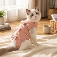 Cat Neutering Suit, Post Surgery Suit Cat Recovery Suit for Cats, Sleeveless Cat Medical Clothing with Backfastener for Post-Operative Pet Protection