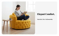 Nordic design Upholstered Armchair space-efficient Footprint Tufted rotating Armchair Plush Upholstery Single Sofa firm-density Foam pad for Apartment Dwellers, Interior Design aficionados, Living Room, Small Spaces, Bedroom, study corner