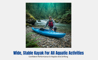 Kayak, Single Canoe, Thickened Wide Boat, Paddle, Drifting, Rapids, Inflatable