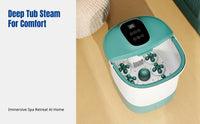 Foot Spa Automatic Heating Foot Bath Basin, Deep Soaking Tub with Steam and Massage Rollers