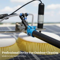 Carbon Fiber Rod Telescopic Solar Panel Cleaning Brush Lightweight Photovoltaic Cleaning System Battery Powered Telescopic Water Fed Pole Brush for Professional Cleaners, Building Maintenance Personnel, Property Owners, Rooftops, Billboards, Roofs