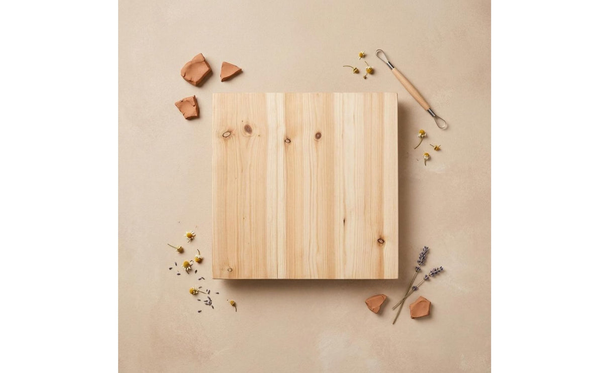 Natural Wood Clay Drying Board with Flat Surface for Pottery