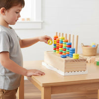 Color Sorting Assembling Rings Logical Thinking Training Rainbow Assembling Rings Wooden Disc Pile Organizer Educational