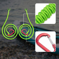 2 Pieces Coiled Paddle Leash with Carabiner Elastic Kayak Paddle Leash Lightweight Easy to Use for Kayakers, Kayaking