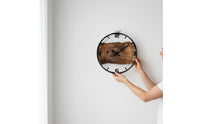 Non-Ticking 12-Inch Wall Clock Quartz Movement Wood Grain Clock Battery Operated Easy to Hang for Living Room, Bedroom, Kitchen, Office