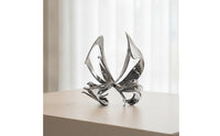 Butterfly Sculpture Silver Alloy Art Piece Decor Reflective Figurine for Homeowners, Living Room