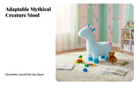 Soft and Comfortable Plush mythical creature Ottoman Great Gift concept children's Furniture Multi-Functional creatureShaped Seat Multifunctional for Toddlers, Parents, Adults, Playroom, Nursery, Living Room, Entryway