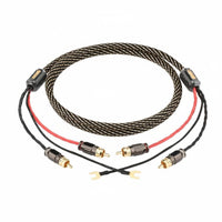Turntable Cable with Ground Wire Noise Reduction High Fidelity for Vinyl Setup