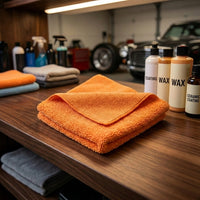 High Low Pile Microfibre Cloth Car Drying Towel, 40cm x 40cm Microfibre Cloth, 32-Ply Combed Yarn Spiral Knit for Waxing and Ceramic Coating