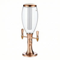 Chilled Beer Dispenser with Dual Taps Tabletop Beer Dispenser with Ice Tube Clear Drink Dispenser with Ice Column Sturdy for Bartenders