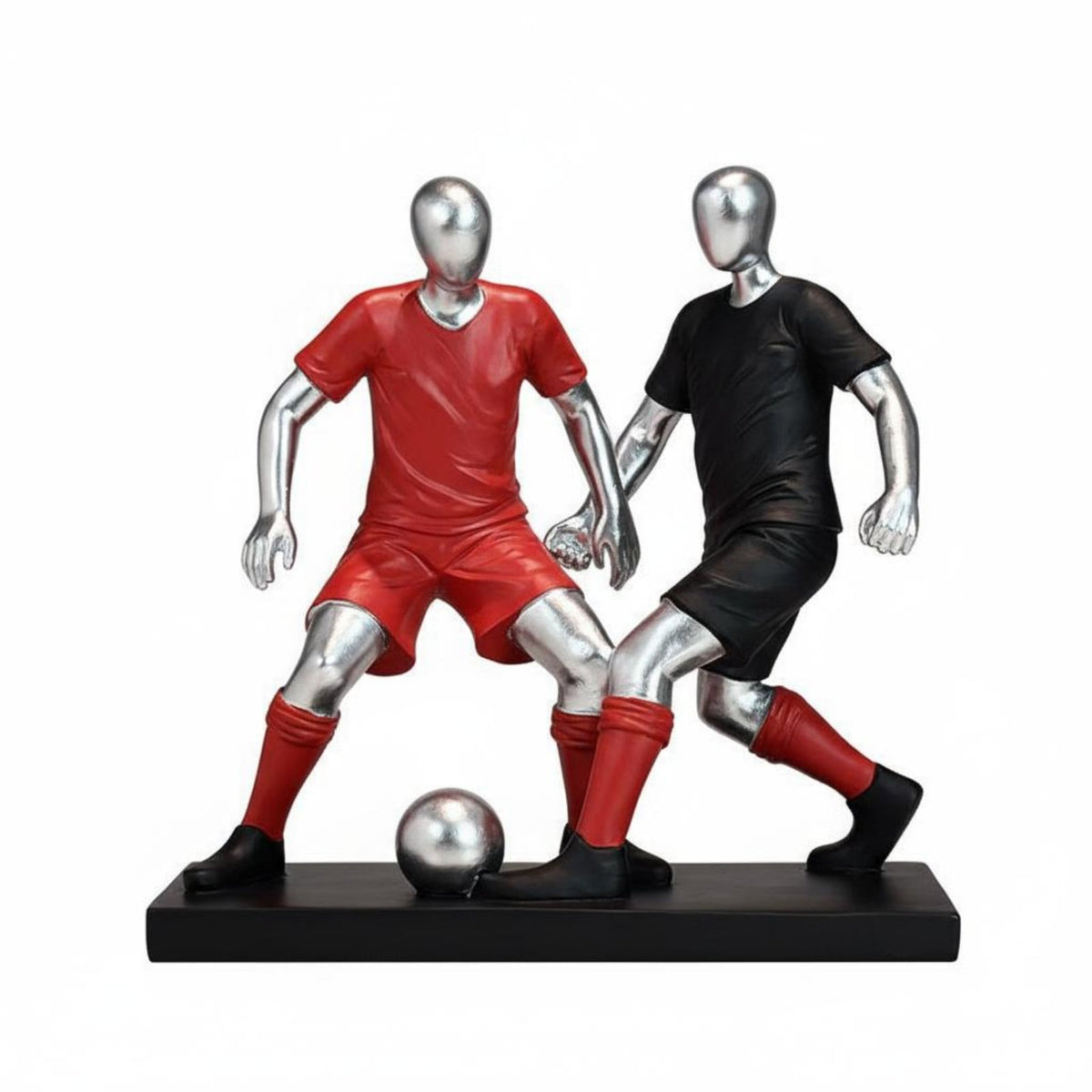 Light Luxury Soccer Player Statue Artistic Football Player Figurine Modern Design Desktop Soccer Ornament Unique Shape for Men, Boys, Living Room, Study, Office, Bedroom