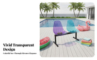 Colorful Options 3-Seater Transparent Bench Modern Design Gang Seating Bench Easy to Clean Long Seat Weather-Resistant for Event Planners, Property Managers, Business Owners, Parks, Outdoor Cafes, Waiting Areas, Shopping Malls