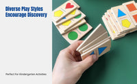 Wooden Creature Tile Game, Preschool Blocks, Colorful Shape Matching, Early Learning Game