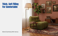 Lazy Sofa, Low-Profile Single Chair, Retro Design, Soft Chenille Fabric, For Bedroom, Balcony, Small Spaces