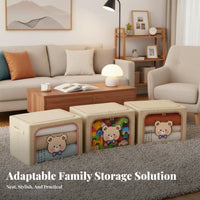 Foldable Design Foldable Framed Box Large Capacity Foldable Framed container Sturdy Metal Frame Household Storage Carry Handles for Homeowners, Apartment Dwellers, Wardrobe, Bedroom, Under Bed, Dorm Room