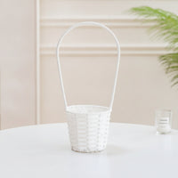 Imitation Rattan Flower Basket Woven Basket with Handle Elegant Lightweight for Weddings
