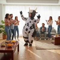 Inflatable Cow Costume Black-and-White Inflate Cow Costume Lightweight