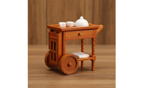 1:12 Dollhouse Handcart with Wheels Dollhouse Serving Cart Miniature Furniture for Model Hobbyists
