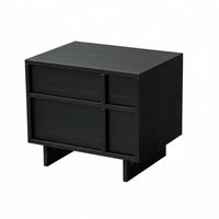 Minimalist Design Black Two-Drawer End Table Sturdy Construction Nightstand Long-Lasting Bedroom Furniture Multi-Purpose for Apartment Dwellers, Homeowners, College Students, Home, Living Room, Entryway, Office