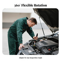Telescopic Inspection Mirror Anti-Slip Handle Rotate Head Inspection Mirror Hand Tool Batteries Included for Technicians