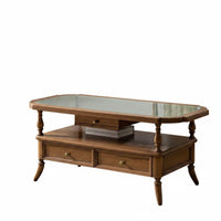 traditional design Square Carved Leg Table Minimalist Design Living Room Furniture Fully Assembled Spacious surface for Interior Designers, Families, Homeowners, Lounge Area, Home, Den