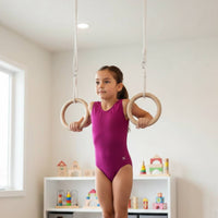 Adjustable Wooden Gymnastic Rings Secure Gym Rings with Rope Load-Bearing Heavy Duty for Backyard