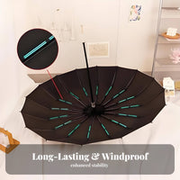 UPF 50+ Manual Sun and Rain Umbrella All-Weather Use Protection Umbrella Black Vinyl Coating for Students, Outdoor, Commuting, Beach