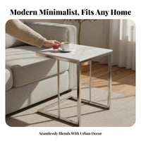 Space-Saving C-Frame Accent Table Easy to Clean C-Shaped Side Table Scratch Resistant Household Furniture Sturdy Structure for Apartment Dwellers, Homeowners, Families, Living Room, Balcony, Small Areas, Home Office