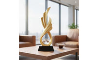 Modern Art Table Decoration Bright Luxury Modern Art Figurine Spiral Sculpture with Sphere Creative Shape Wave Design