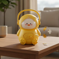 Yellow Duck Piggy Bank Portable Handle Duck Piggy Bank Sturdy Cartoon Money Box for Children, Young Children
