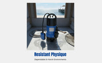 Submersible Liquid Pump, Automatic Float Control, Durable Plastic, 220V, Home, Boat Drainage