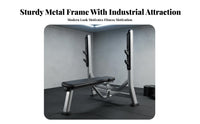 300kg Load Capacity Bench Press and Squat Rack Heavy Duty Multifunctional Weightlifting Bench Sturdy Steel Construction Multi-Function Barbell Rack Stable Triangular Design for Weightlifters, Bodybuilders