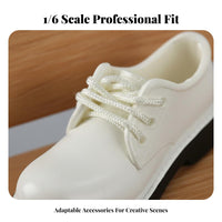 1/6 Scale Doll Shoes High-Quality PVC 1/6 BJD Shoes Realistic Laces for Hobbyists, Scenes