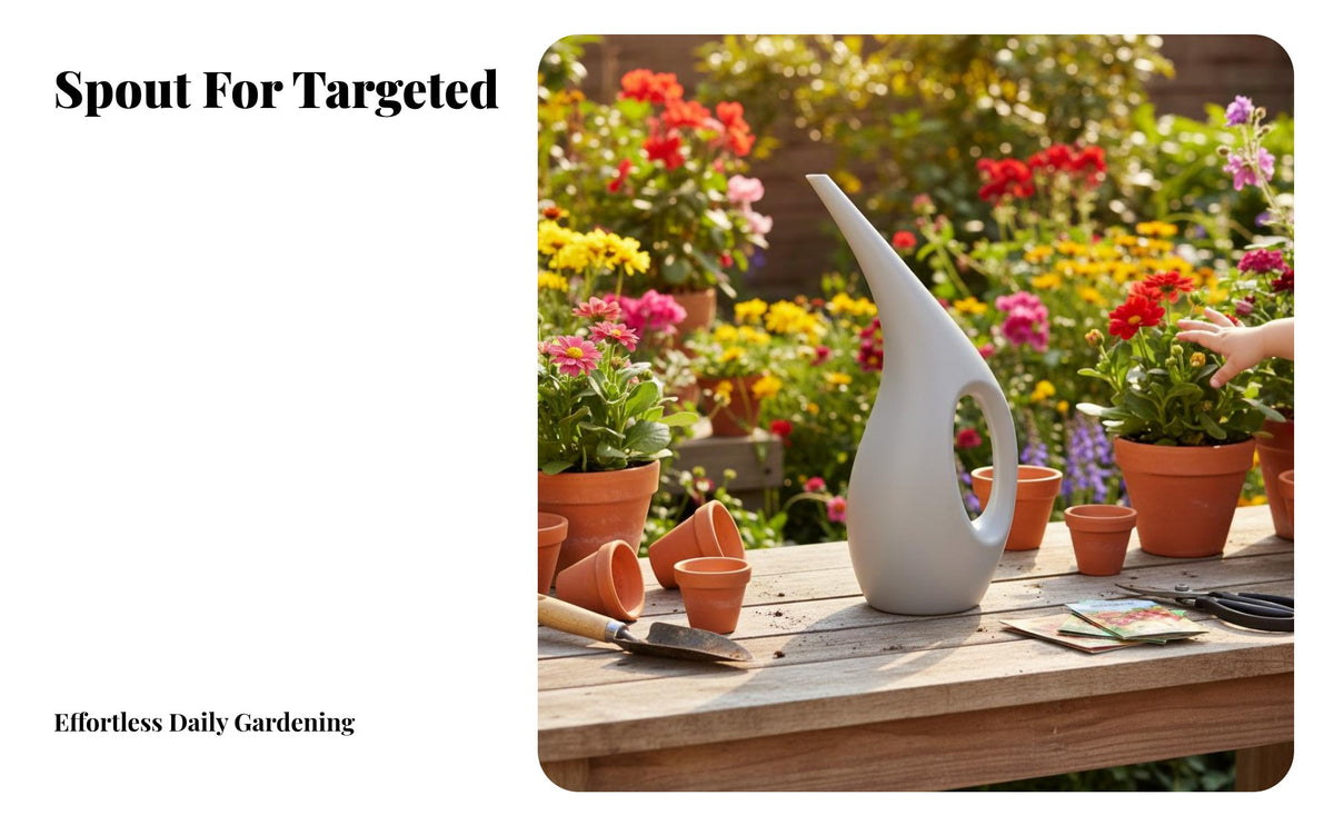 Long Spout Watering Can Large Capacity Watering Jug Ergonomic Handle Plant Waterer for Gardeners, Homeowners, Garden, Balcony, Patio